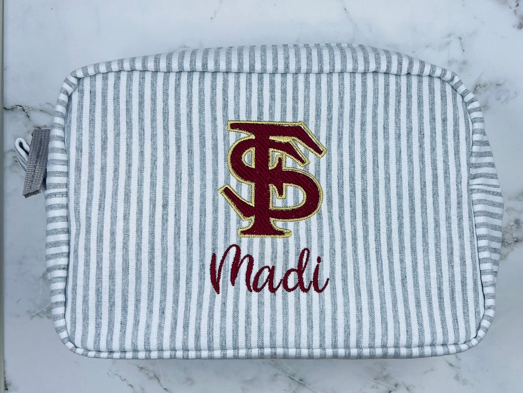 College Everything Seersucker Tote