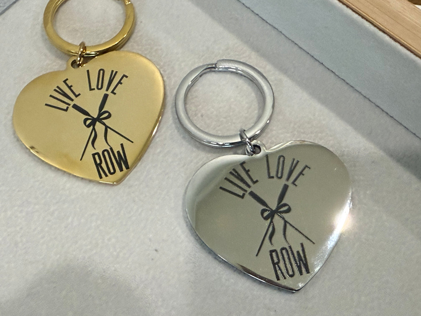 Live Love Row LG Heart Keychain