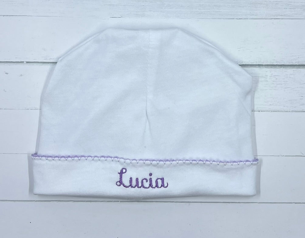 Picot Trim Baby Hat