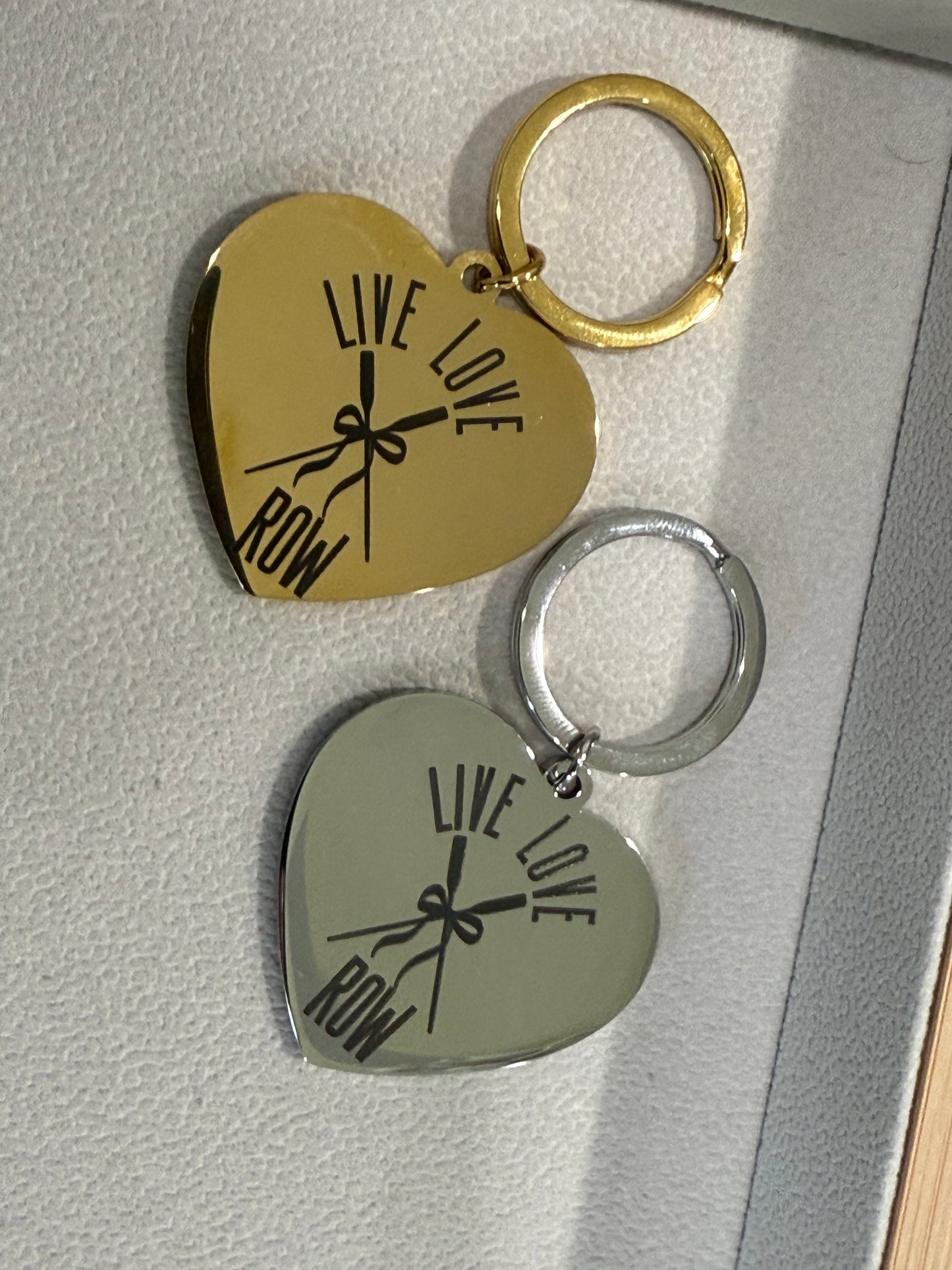 Live Love Row LG Heart Keychain