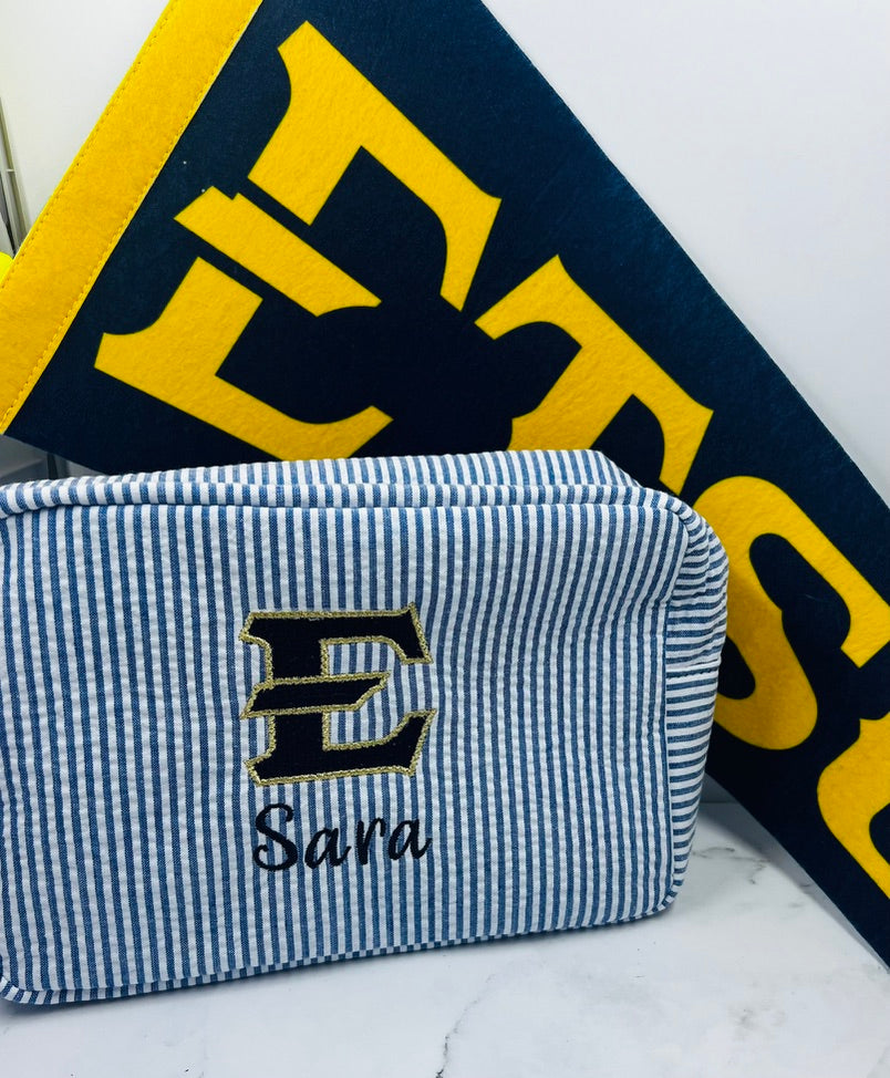 College Everything Seersucker Tote