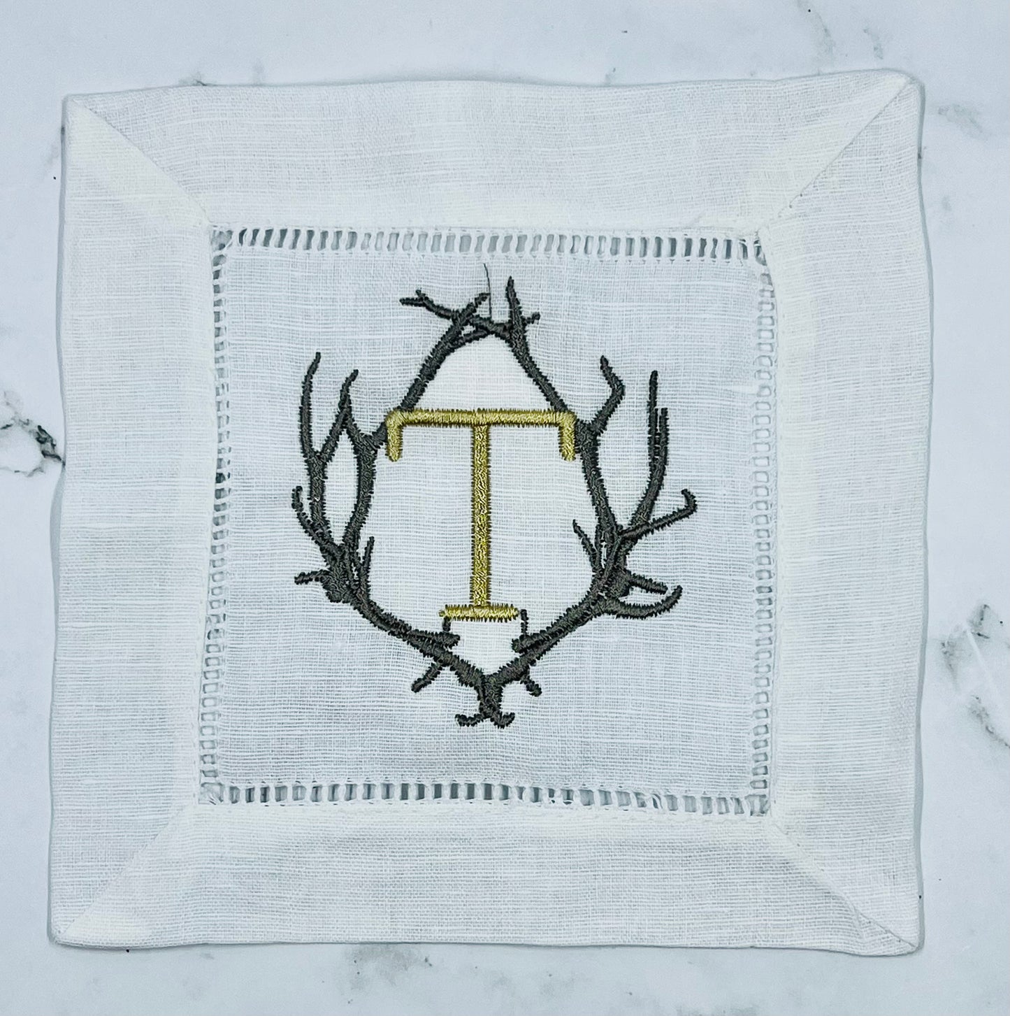 Antler Laurel Wreath Cocktail Napkin