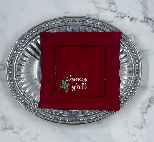 Cheers Y'all Christmas Cocktail Napkins