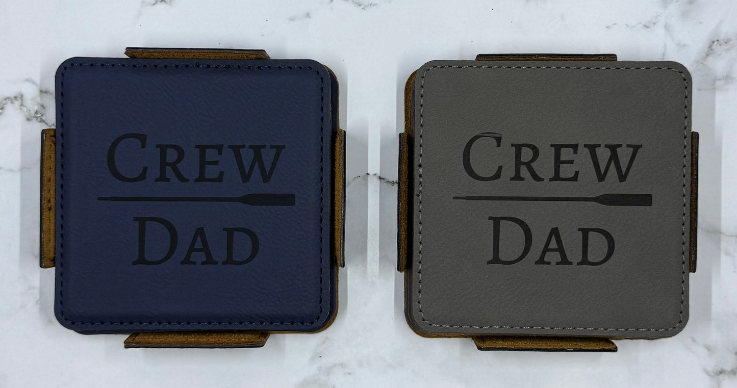 Crew Dad Leatherette Coasters