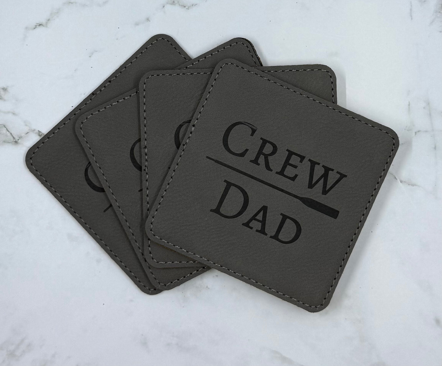 Crew Dad Leatherette Coasters