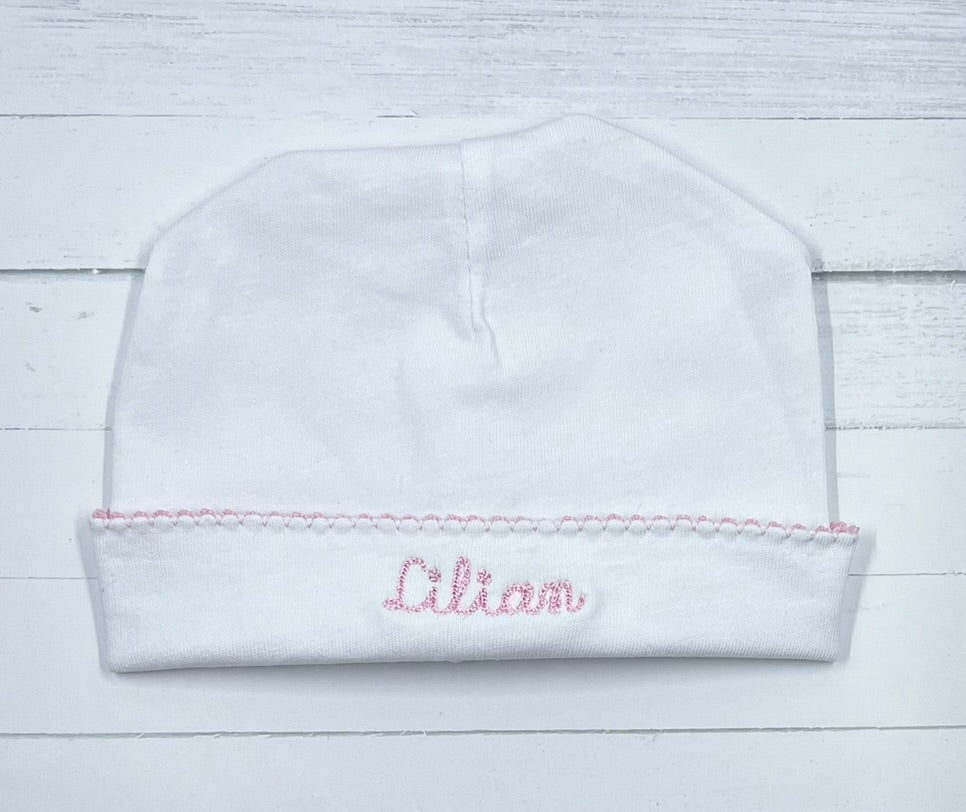 Picot Trim Baby Hat