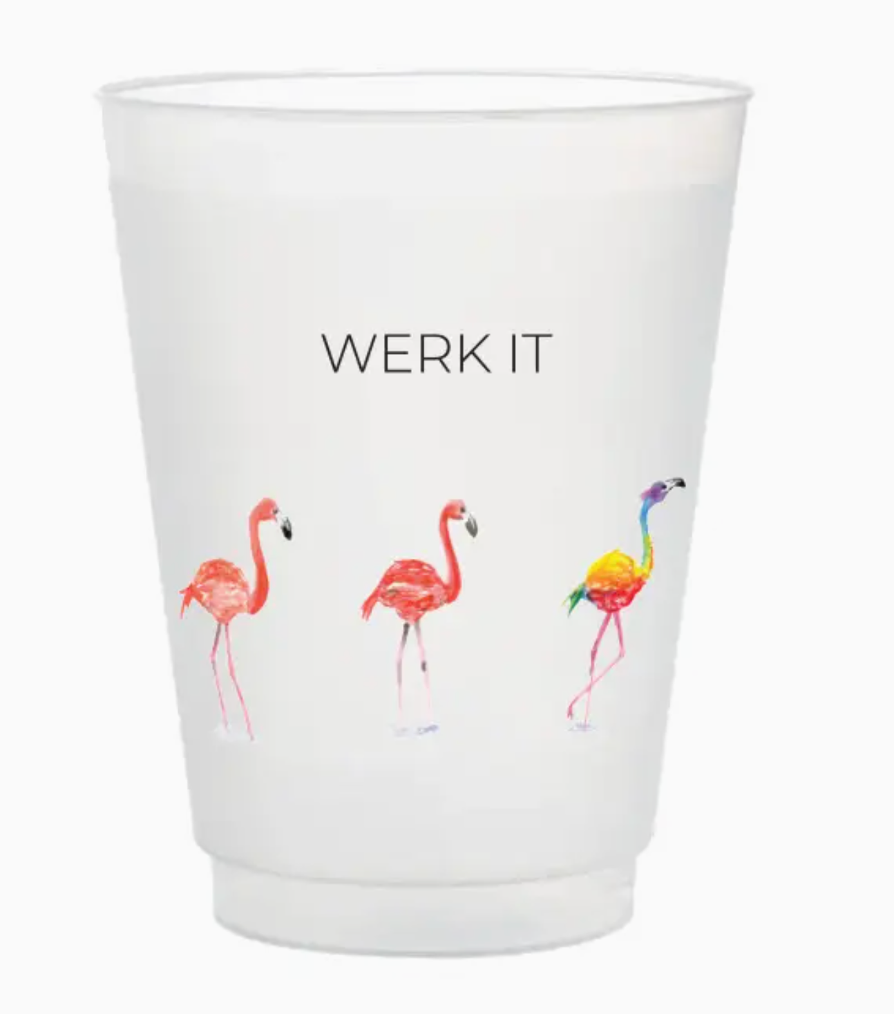 "Werk It" Flamingo Frosted Cups