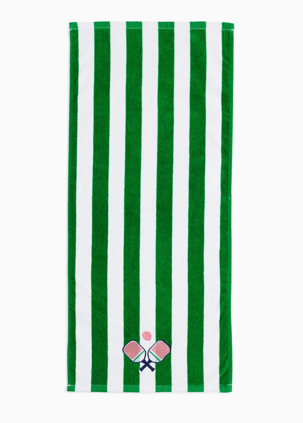 Green Pickleball Striped Towel