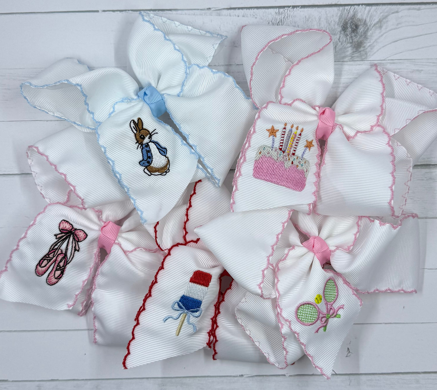 Embroidered bows