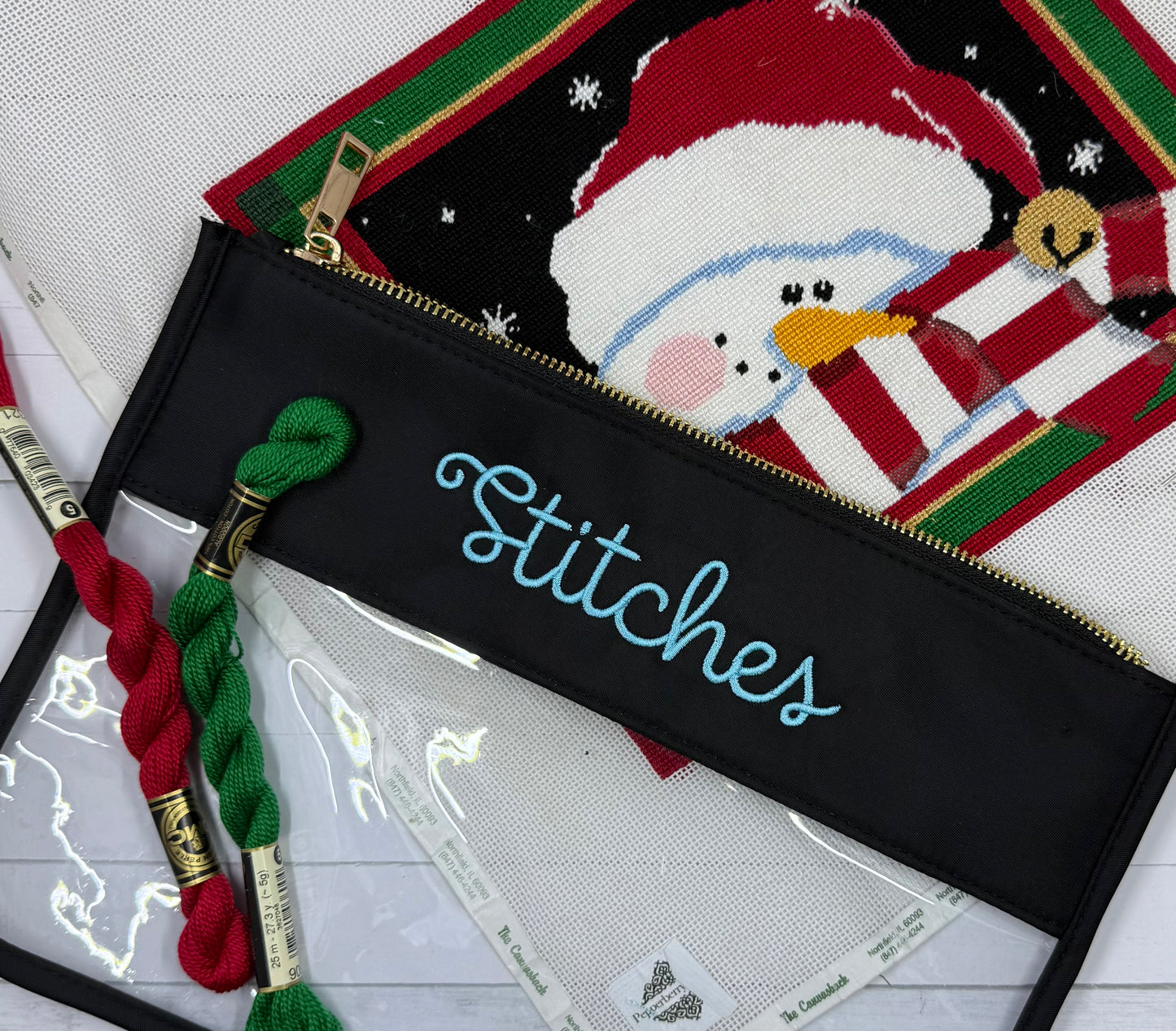 Needlepoint Stitches Flat Clear Pouch