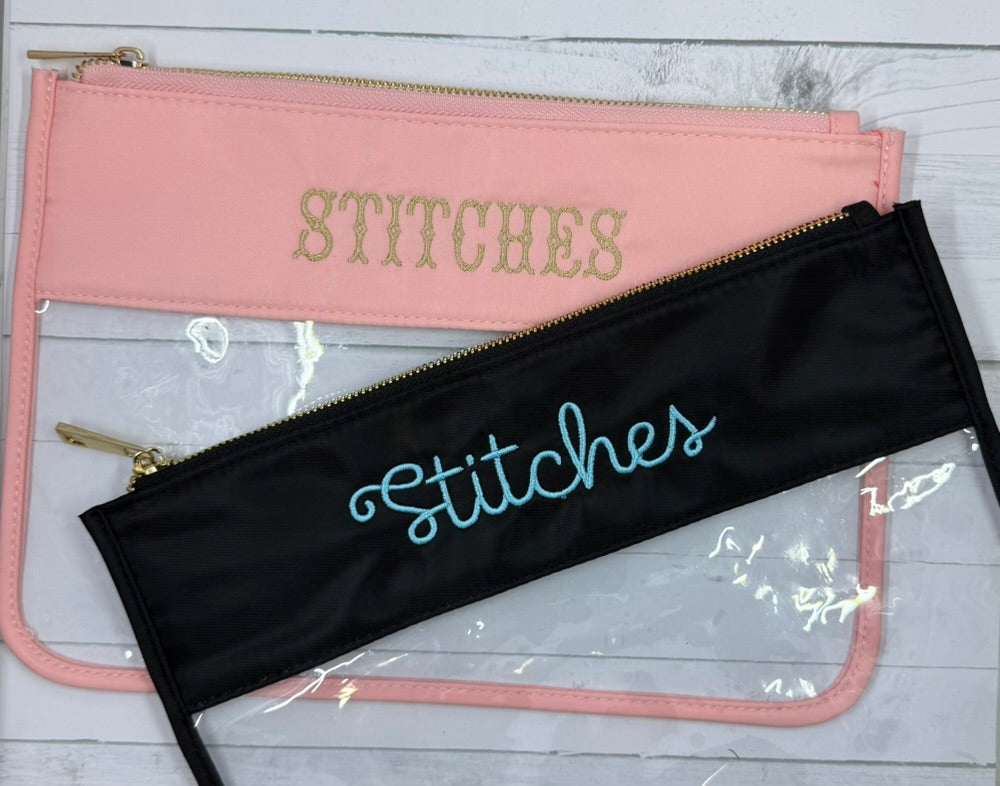 Needlepoint Stitches Flat Clear Pouch