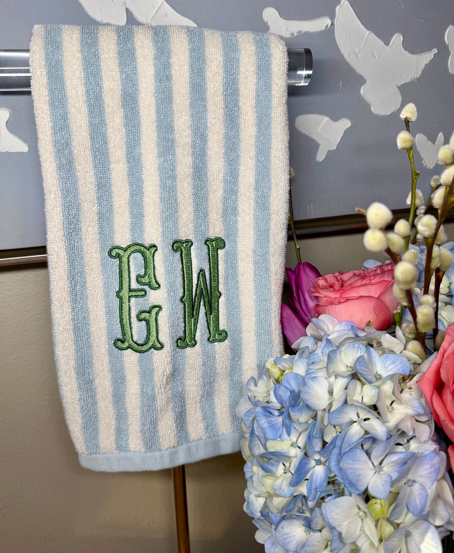 Coastal Powder Blue & White Stripe Towel