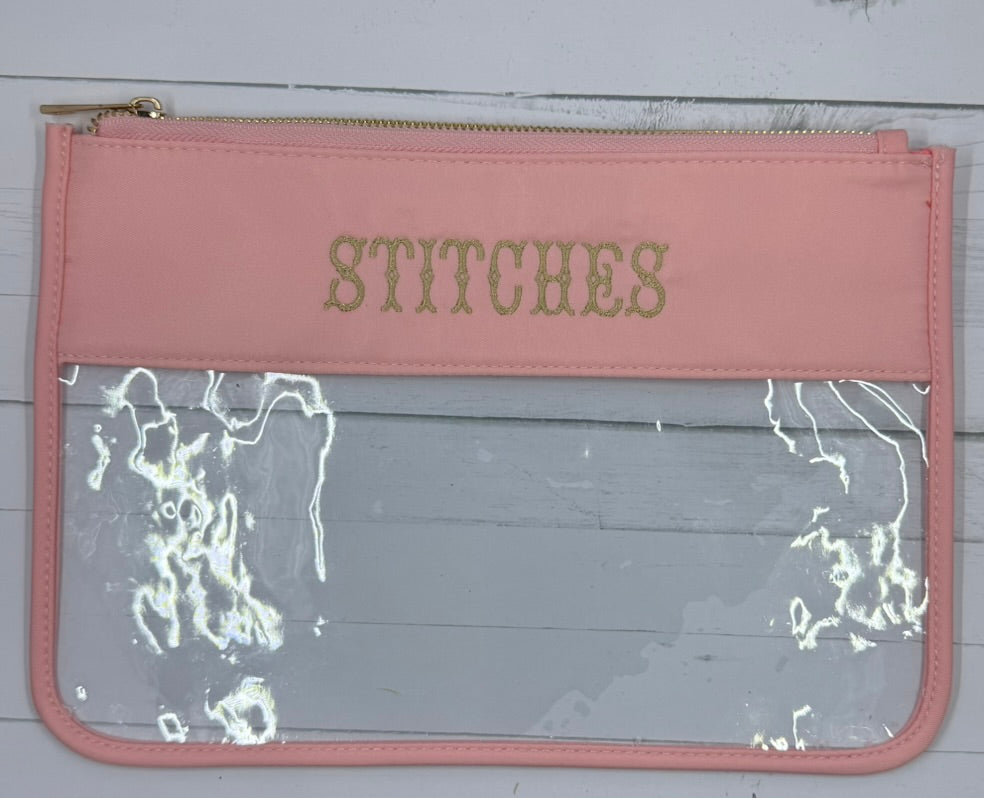 Needlepoint Stitches Flat Clear Pouch