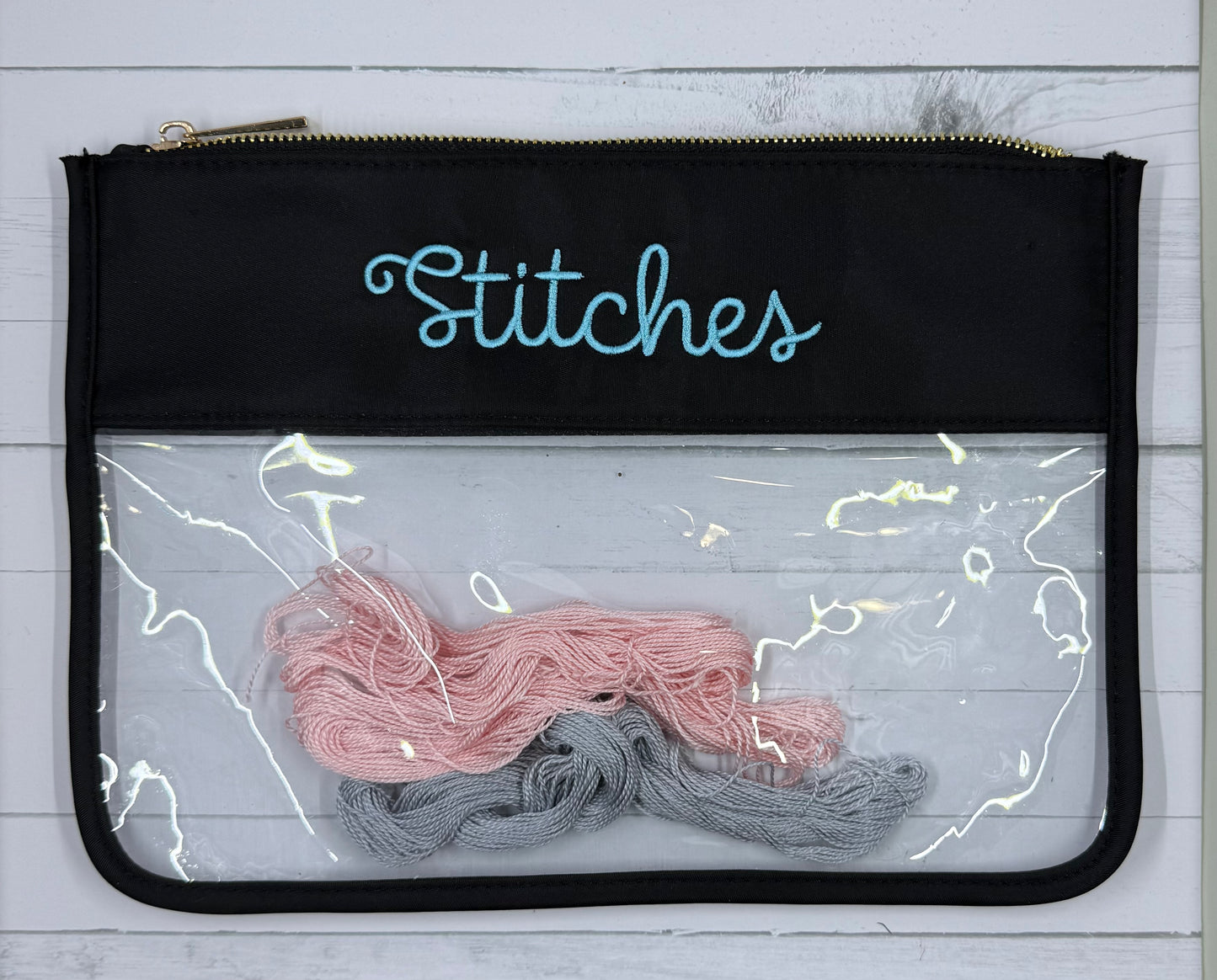 Needlepoint Stitches Flat Clear Pouch