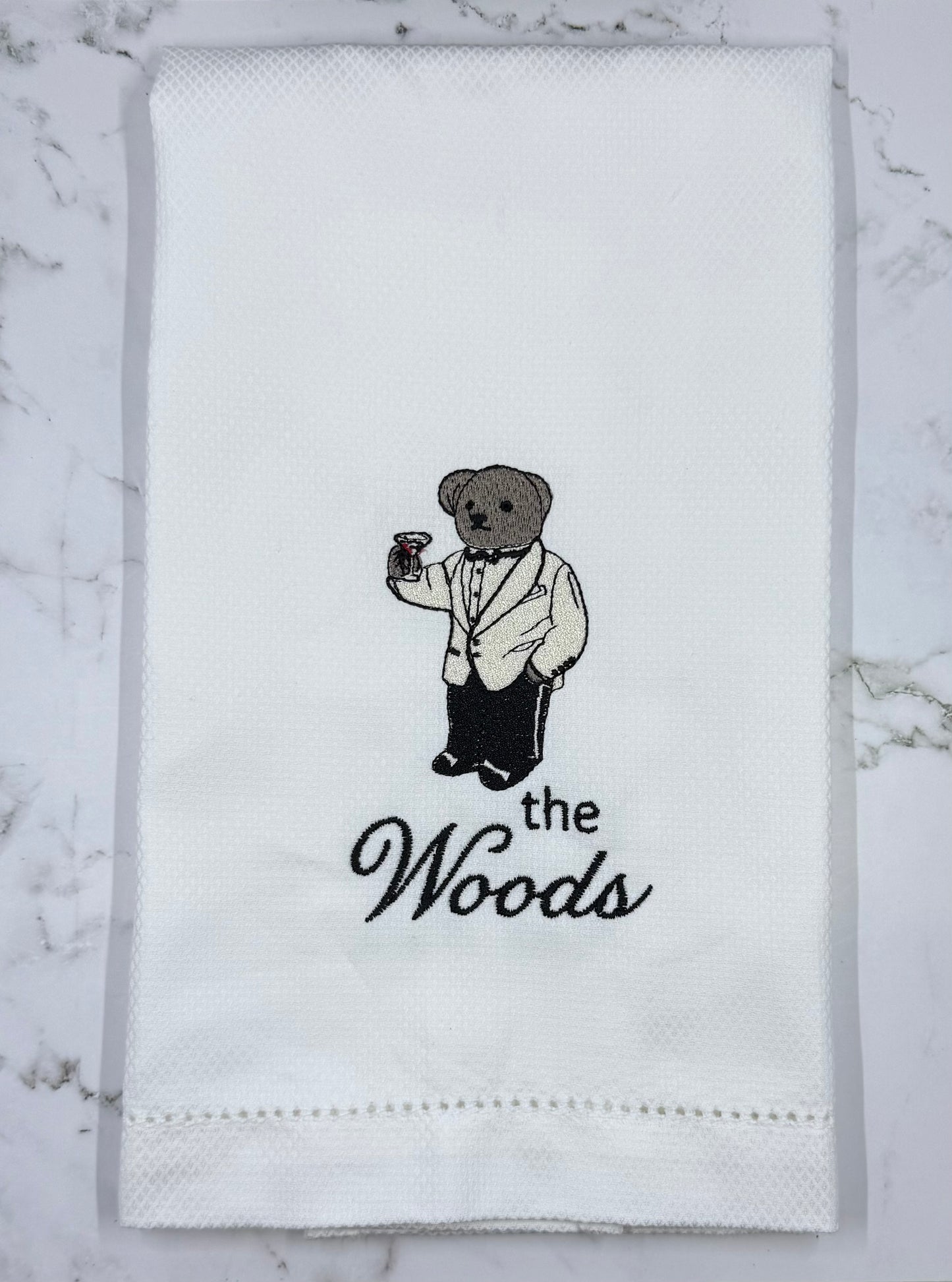 Personalized Tuxedo Bear Guest Towel