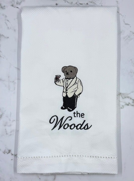 Personalized Tuxedo Bear Guest Towel