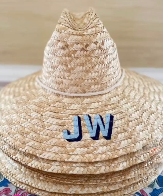Monogrammed Straw Hat