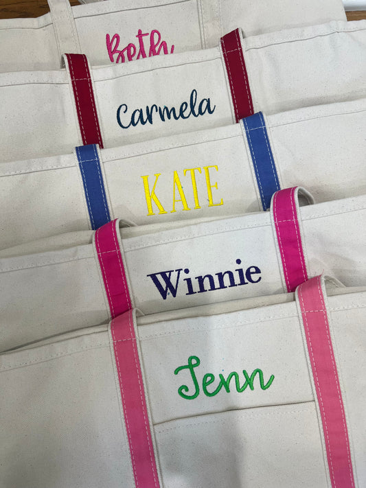 Embroidered Canvas Tote