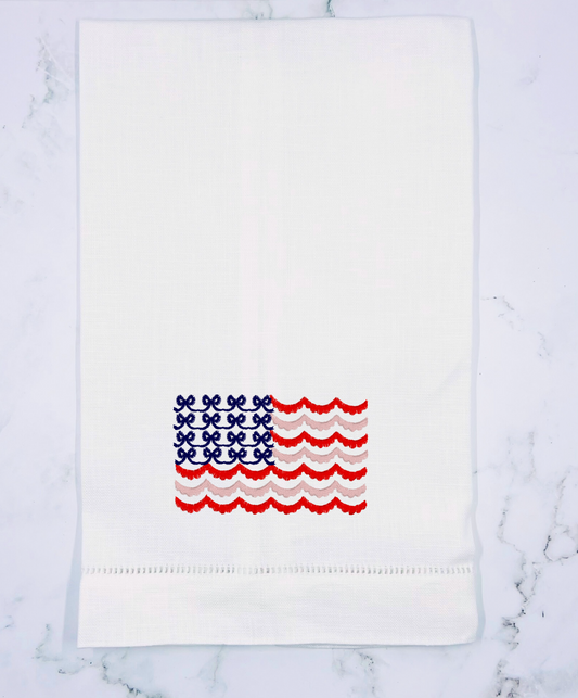 Patriotic Ribbons & Bows Guest Towel