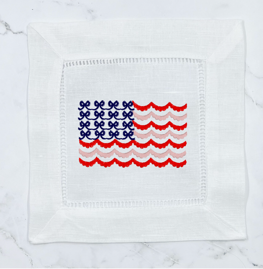 Ribbons and Bows Patriotic Cocktail Napkins