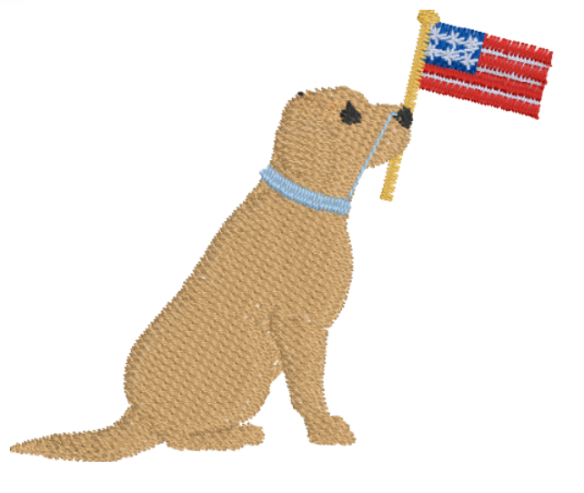 Patriotic Dog Canvas Tote
