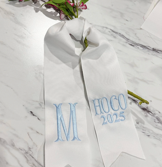 Embroidered Bouquet Sash