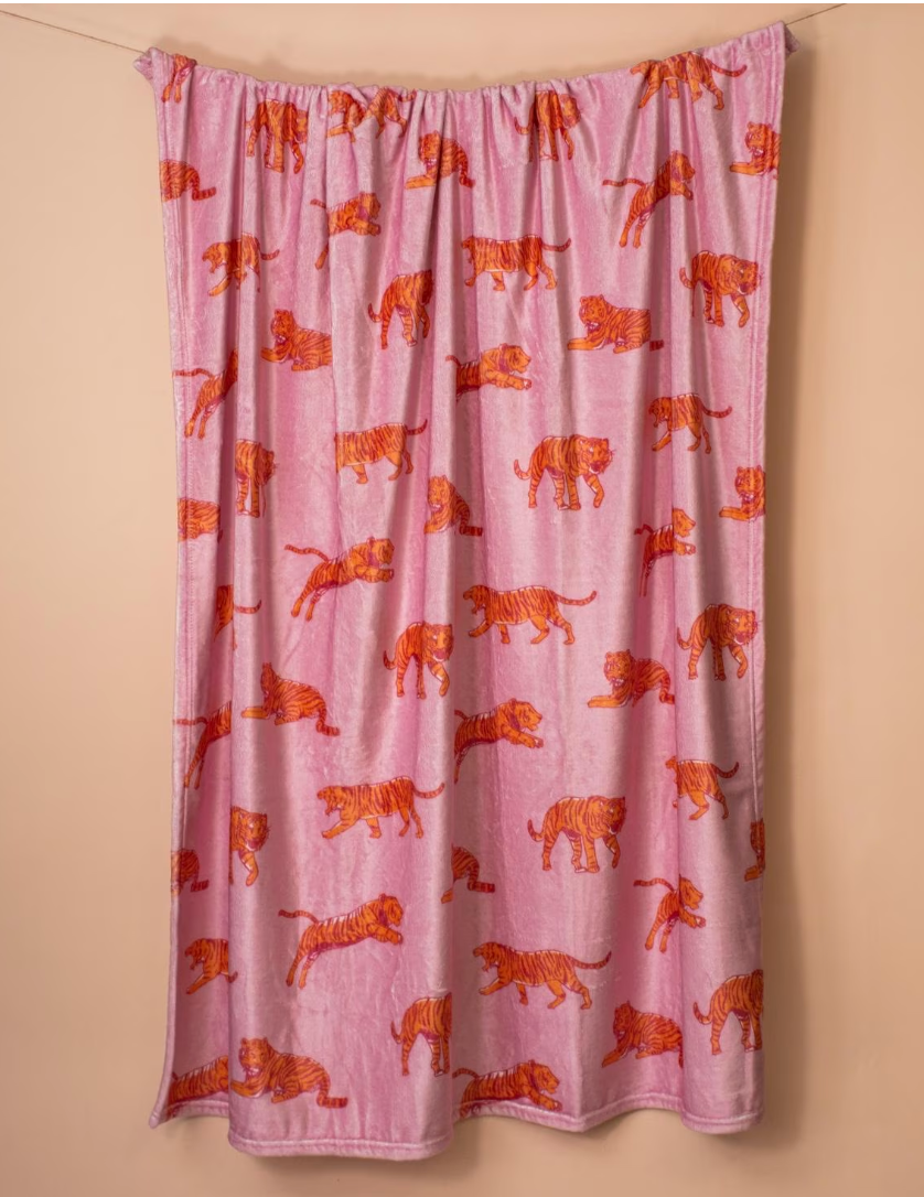 Tiger Walk Throw Pink/Orange 50x60