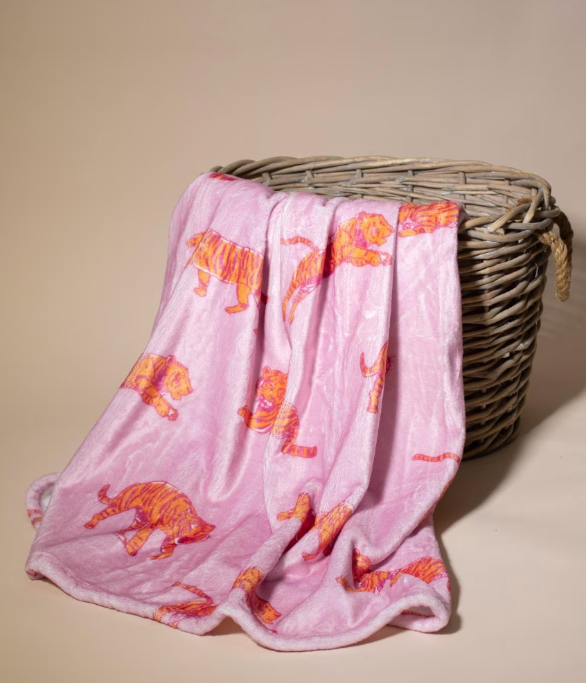 Tiger Walk Throw Pink/Orange 50x60